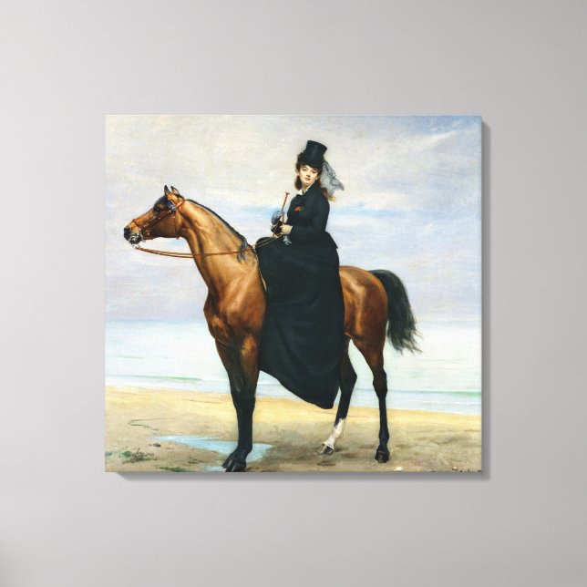 Equestrian Portrait of Mademoiselle Croizette Canvas Print (Front)