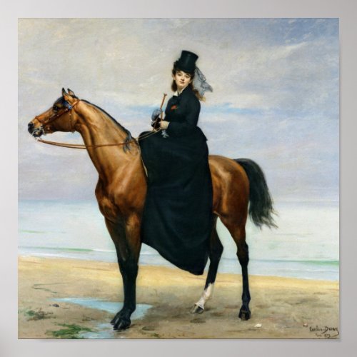 Equestrian Portrait of Mademoiselle Croizette Poster