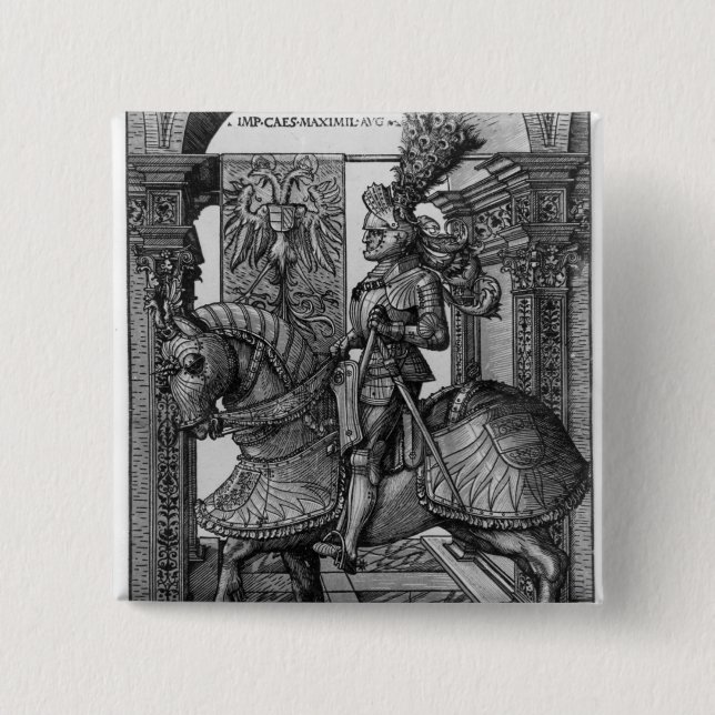 Equestrian portrait of Maximilian I  c.1508 Pinback Button (Front)