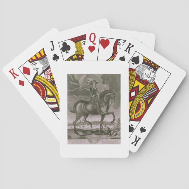 Equestrian Portrait of Oliver Cromwell (1599-1658) Poker Cards (Back)