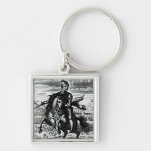 Equestrian portrait of Oliver Cromwell Keychain