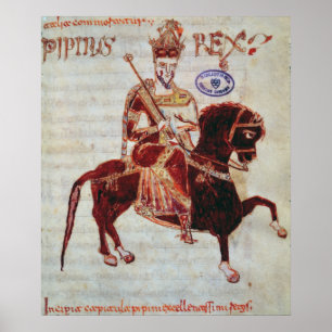 Equestrian portrait of Pepin King of Italy Poster