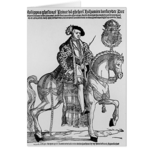 Equestrian Portrait of Philip II  of Spain Cards (Front)
