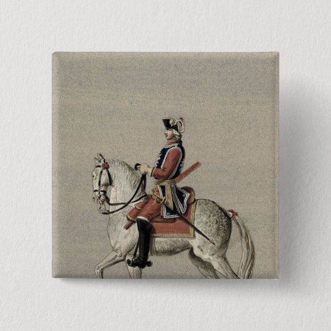 Equestrian portrait of Prince Charles Pinback Button (Front)
