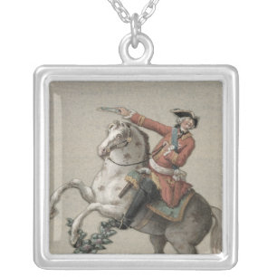 Equestrian portrait of Prince Charles Silver Plated Necklace