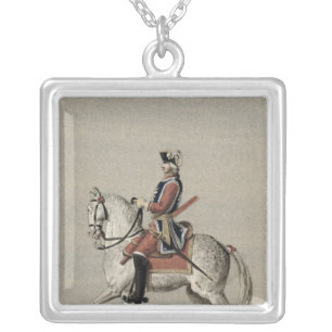 Equestrian portrait of Prince Charles Silver Plated Necklace