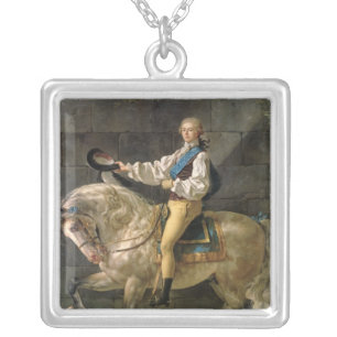 Equestrian Portrait of Stanislas Kostka Silver Plated Necklace