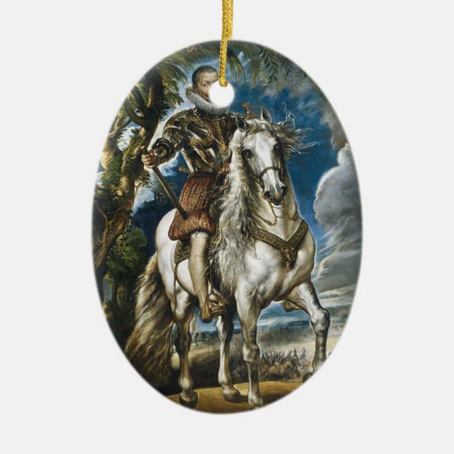 Equestrian Portrait of the Duke of Lerma Rubens Ceramic Ornament (Front)