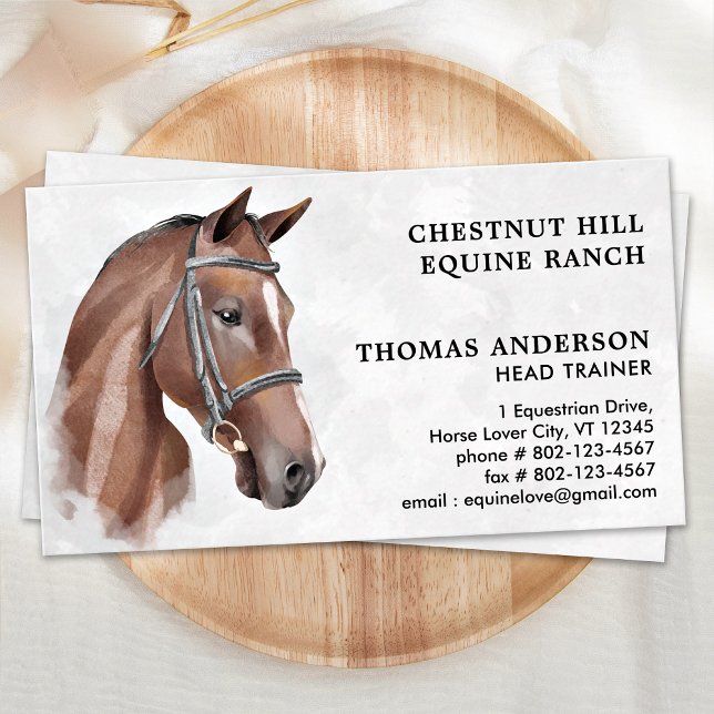 Equestrian Professional Personalized Equine Horse  Business Card (Creator Uploaded)