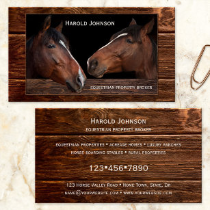 Equestrian Property Broker Horses Business Card