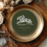 Equestrian Race Horses Dark Green Elegant Wedding Menu<br><div class="desc">Celebrate your special day with refined equestrian charm using this Equestrian Race Horses Dark Green Elegant Wedding Menu. Designed in a unique circular format, this piece combines timeless sophistication with a touch of sporting heritage. The design features elegant race horse illustrations and classic typography set against a deep, rich green...</div>