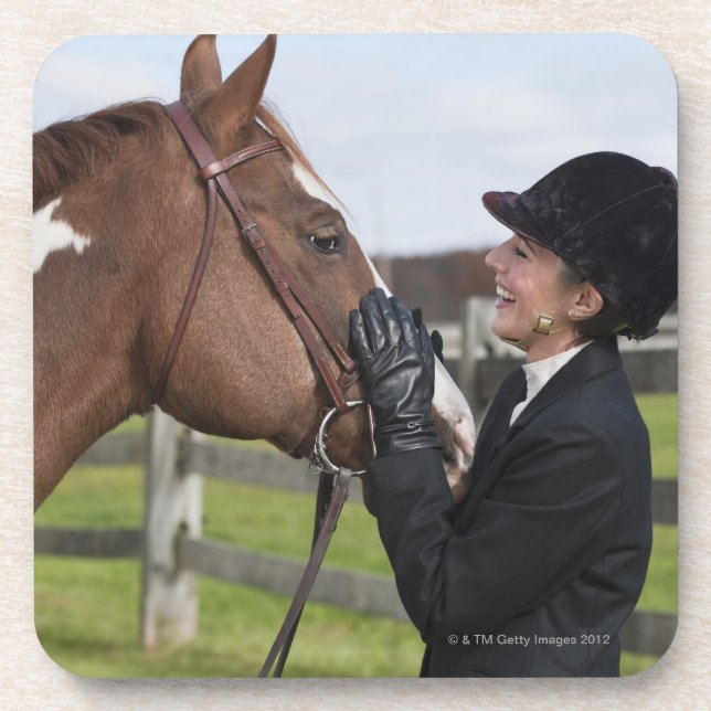 Equestrian rider drink coaster (Front)