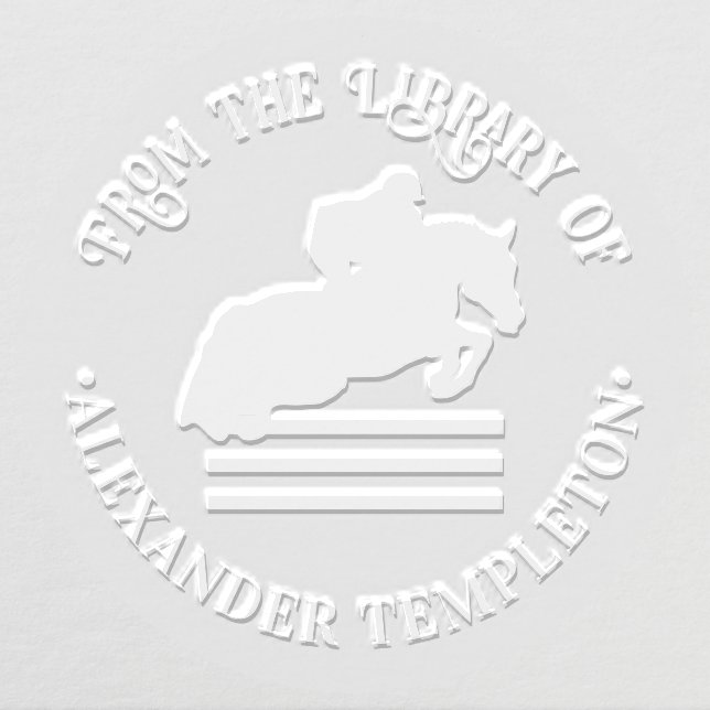 Equestrian Rider, Horse Jumping Library Book Name  Embosser (Design)