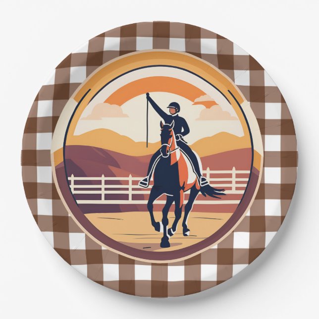 Equestrian Rider  Paper Plates (Front)
