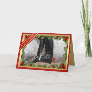 Equestrian Riding Boots Horse Merry Christmas Card
