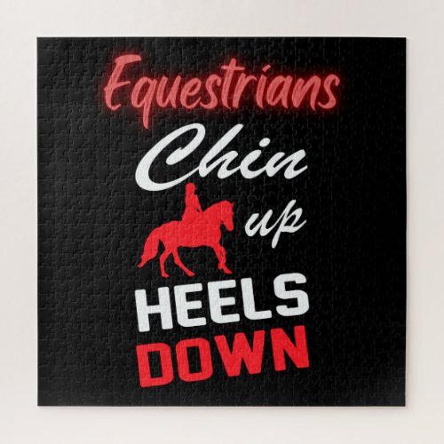 Equestrian Riding Quote in Red and White Font  Jigsaw Puzzle