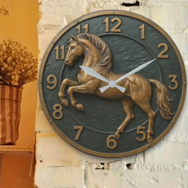 Equestrian rustic farmhouse horse lover barn style large clock (Creator Uploaded)