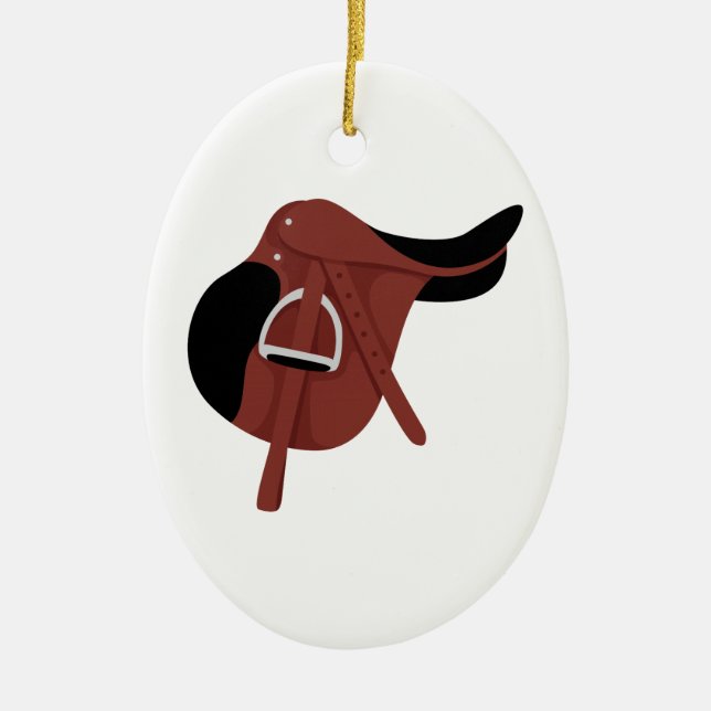 Equestrian Saddle Ceramic Ornament (Front)