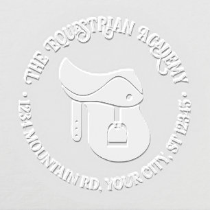 Equestrian School Business Saddle Return Address Embosser
