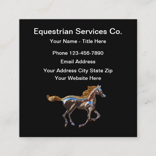 Equestrian Services Square Business Card