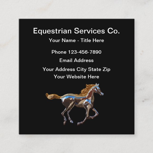 Equestrian Services Square Business Card (Front)