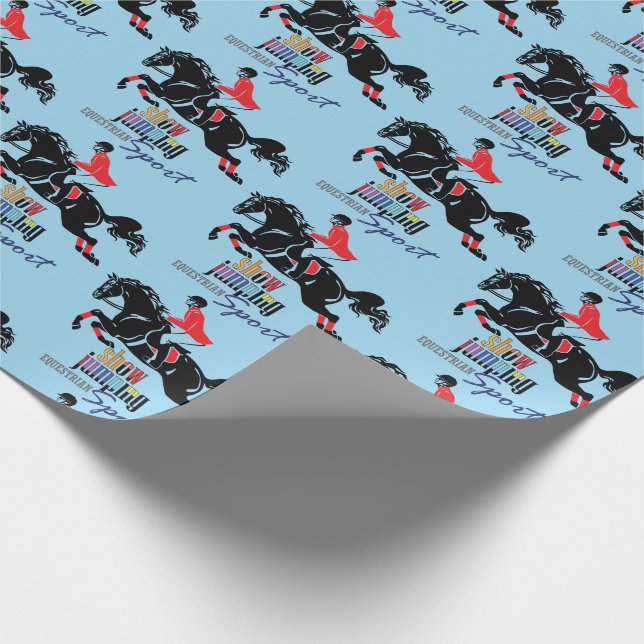 equestrian show jumping wrapping paper (Corner)