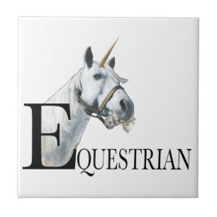 Equestrian side eye unicorn T-Shirt Ceramic Tile