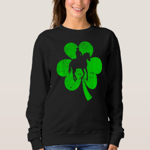 Equestrian Sports St Patrick S Day Retro Shamrock  Sweatshirt