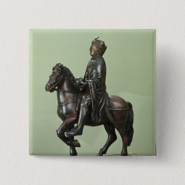 Equestrian statue of Charlemagne 2 Button (Front)