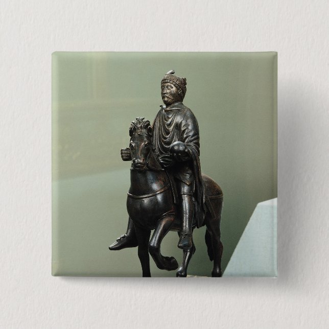 Equestrian statue of Charlemagne Pinback Button (Front)
