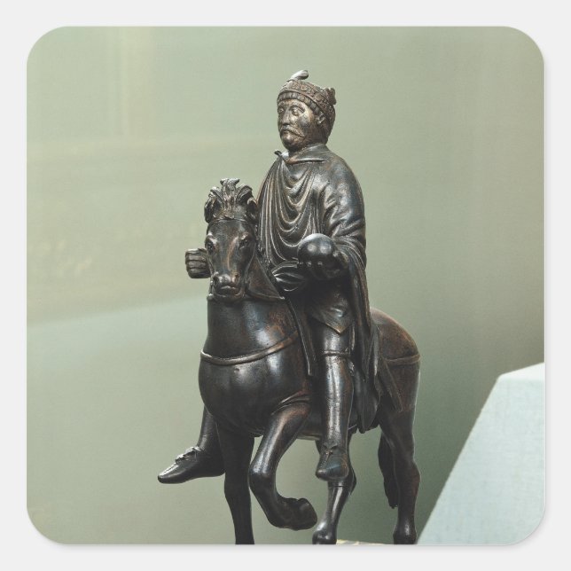 Equestrian statue of Charlemagne Square Sticker (Front)
