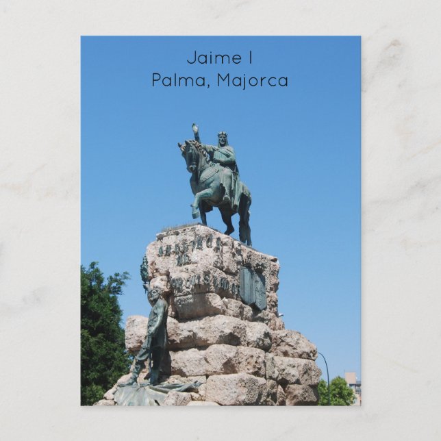 Equestrian statue of Jaime I. at Placa Espanya Pos Postcard (Front)
