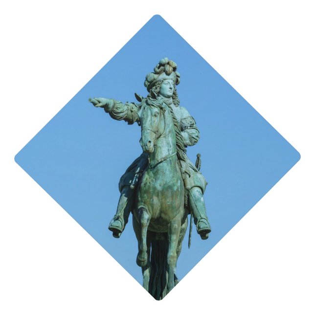 Equestrian statue of Louis XIV in Versailles Graduation Cap Topper (Front)