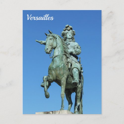 Equestrian statue of Louis XIV in Versailles Postcard