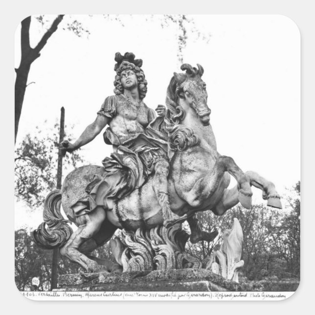 Equestrian statue of Louis XIV Square Sticker (Front)