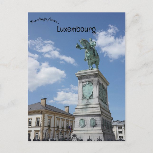 Equestrian Statue of William ll Luxembourg Postcard (Front)