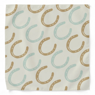 Equestrian Themed Horse Shoes Pattern Bandana
