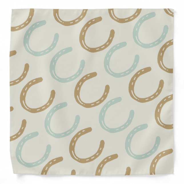 Equestrian Themed Horse Shoes Pattern Bandana (Front)