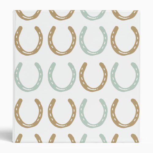 Equestrian Themed Horse Shoes Pattern Binder