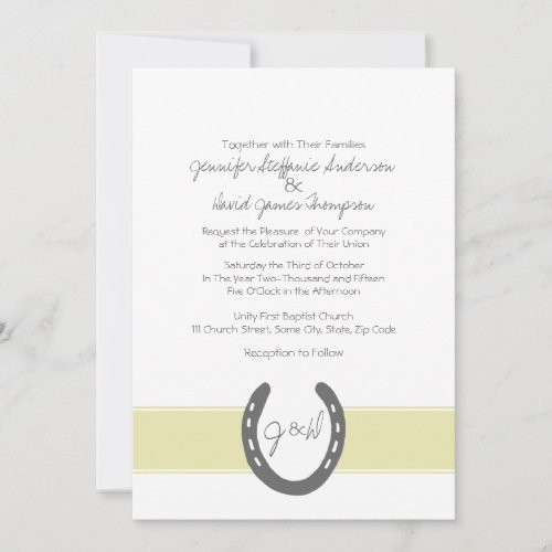 Equestrian Themed Horse Shoes Pattern Invites
