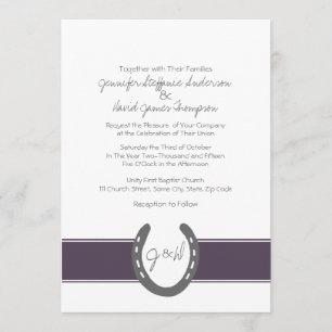 Equestrian Themed Horse Shoes Pattern Invitation