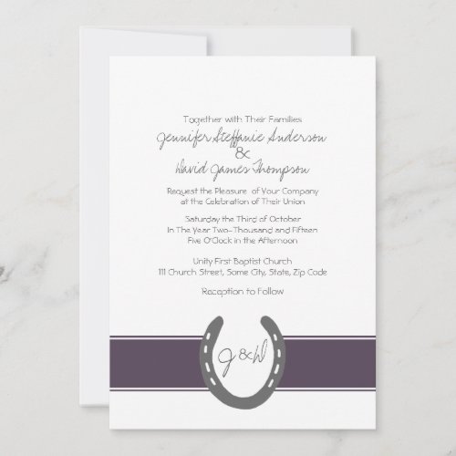 Equestrian Themed Horse Shoes Pattern Invitation