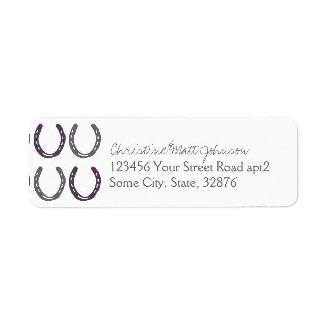 Equestrian Themed Horse Shoes Pattern Label (Front)