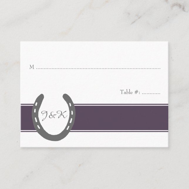 Equestrian Themed Horse Shoes Pattern Place Card (Front)
