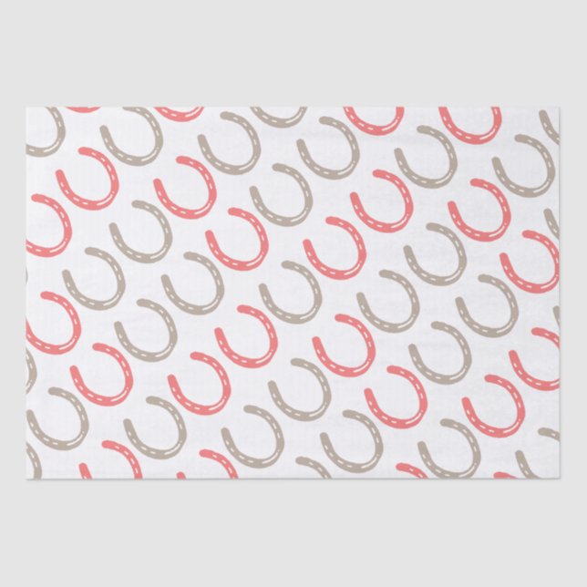 Equestrian Themed Horse Shoes Pattern Tissue Paper (Front)