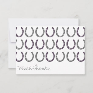 Equestrian Themed Horse Shoes Thank You Card