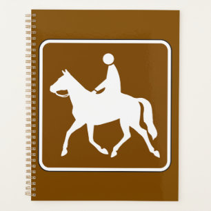 Equestrian Trail Riding Horse Silhouette Icon Planner