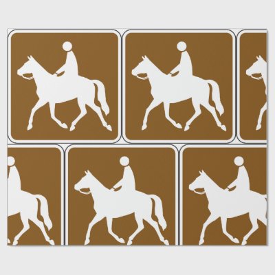 Equestrian Trail Riding Horse Silhouette Icon Wrapping Paper