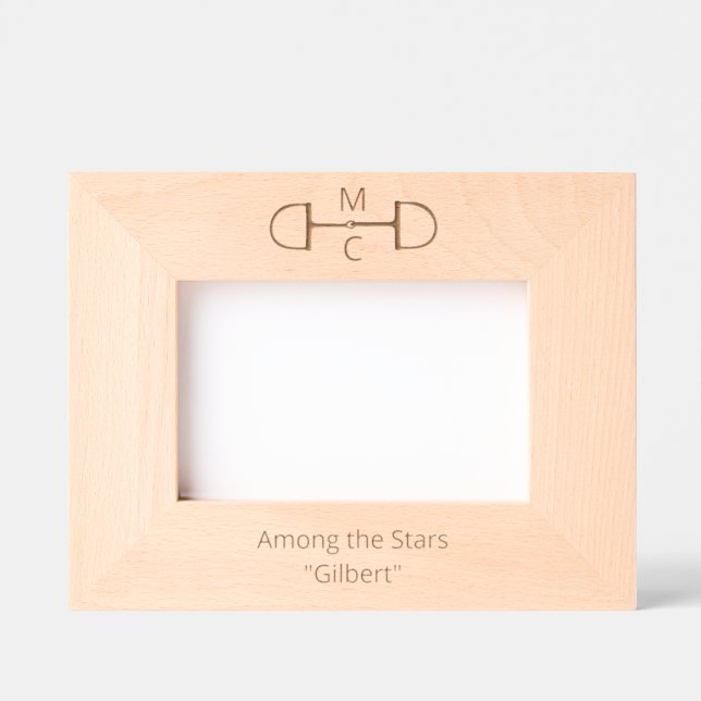 Equestrian Two Letter Snaffle Bit Monogram  Engraved Frames (Front)