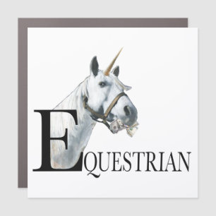 Equestrian unicorn side eye car magnet